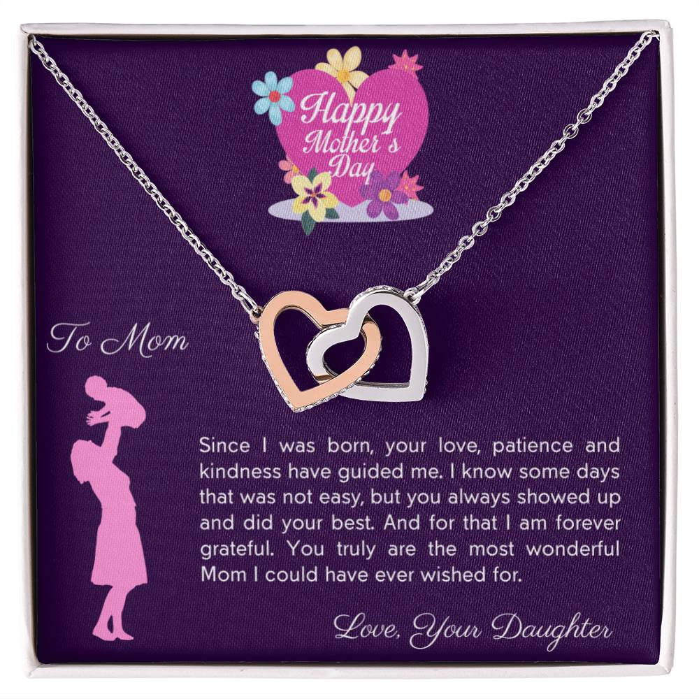 Happy Mother'S Day Love Patience And Kindness Necklace Interlocking Hearts Necklace