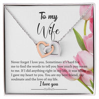 Interlocking Hearts - Pink Tulips Interlocking Hearts Necklace