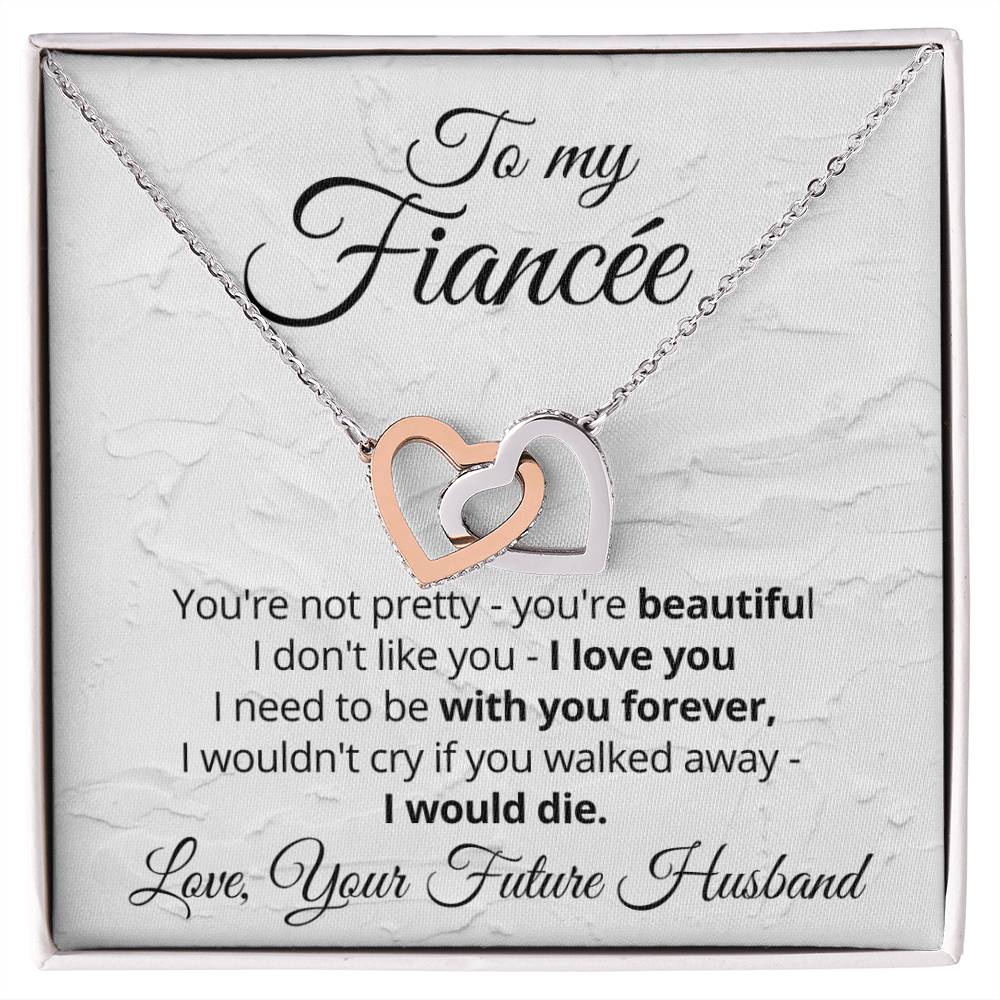 Fiancee Necklace Gift Linked Hearts Interlocking Hearts Necklace