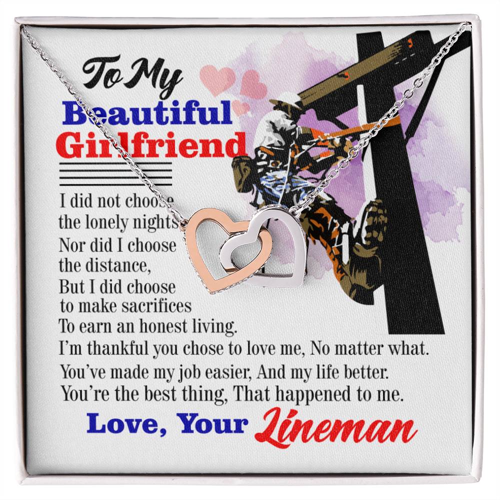 Lineman&#39;S Girlfriend - Interlocking Heart Necklace Interlocking Hearts Necklace