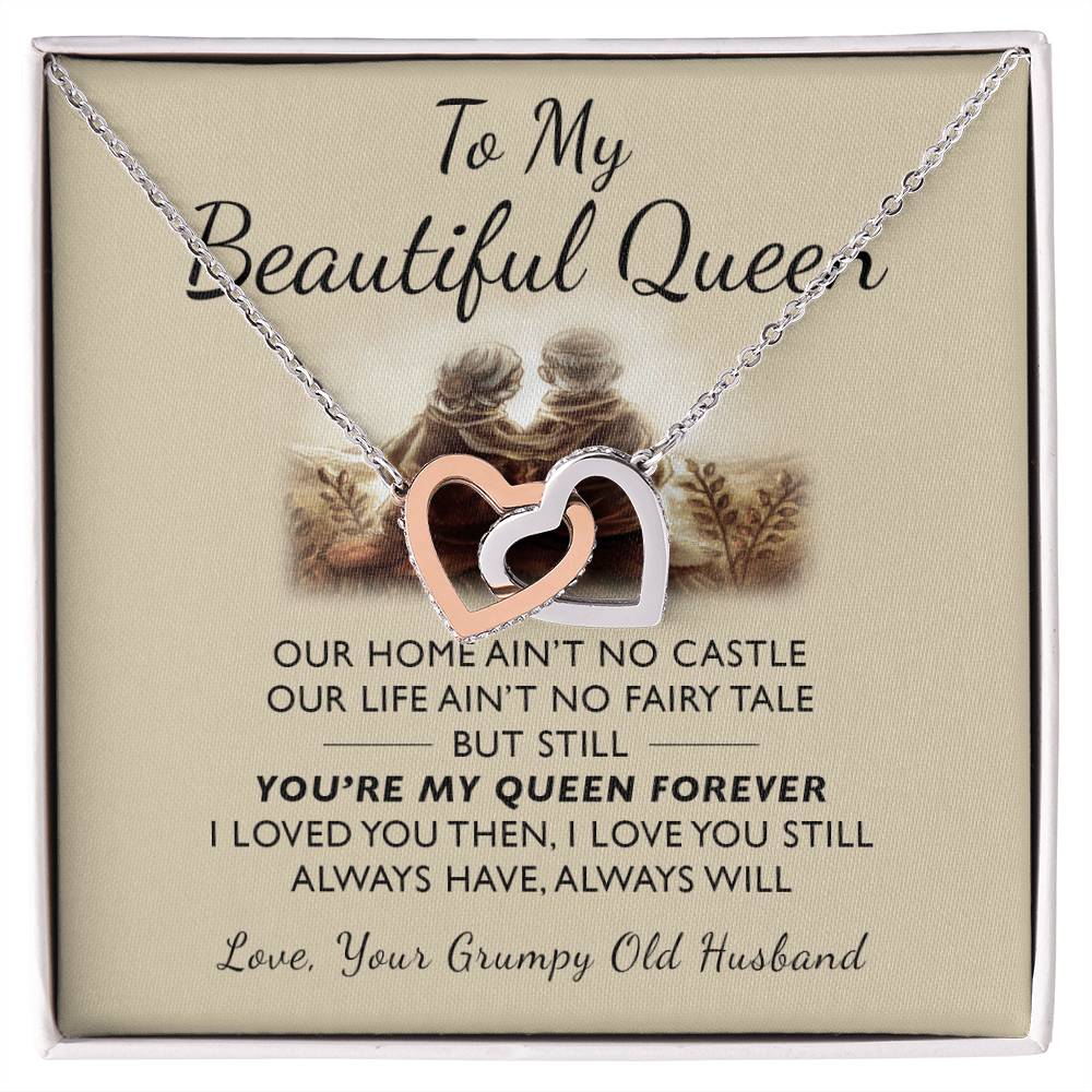 To My Queen - I Loved You Then Interlocking Hearts Necklace