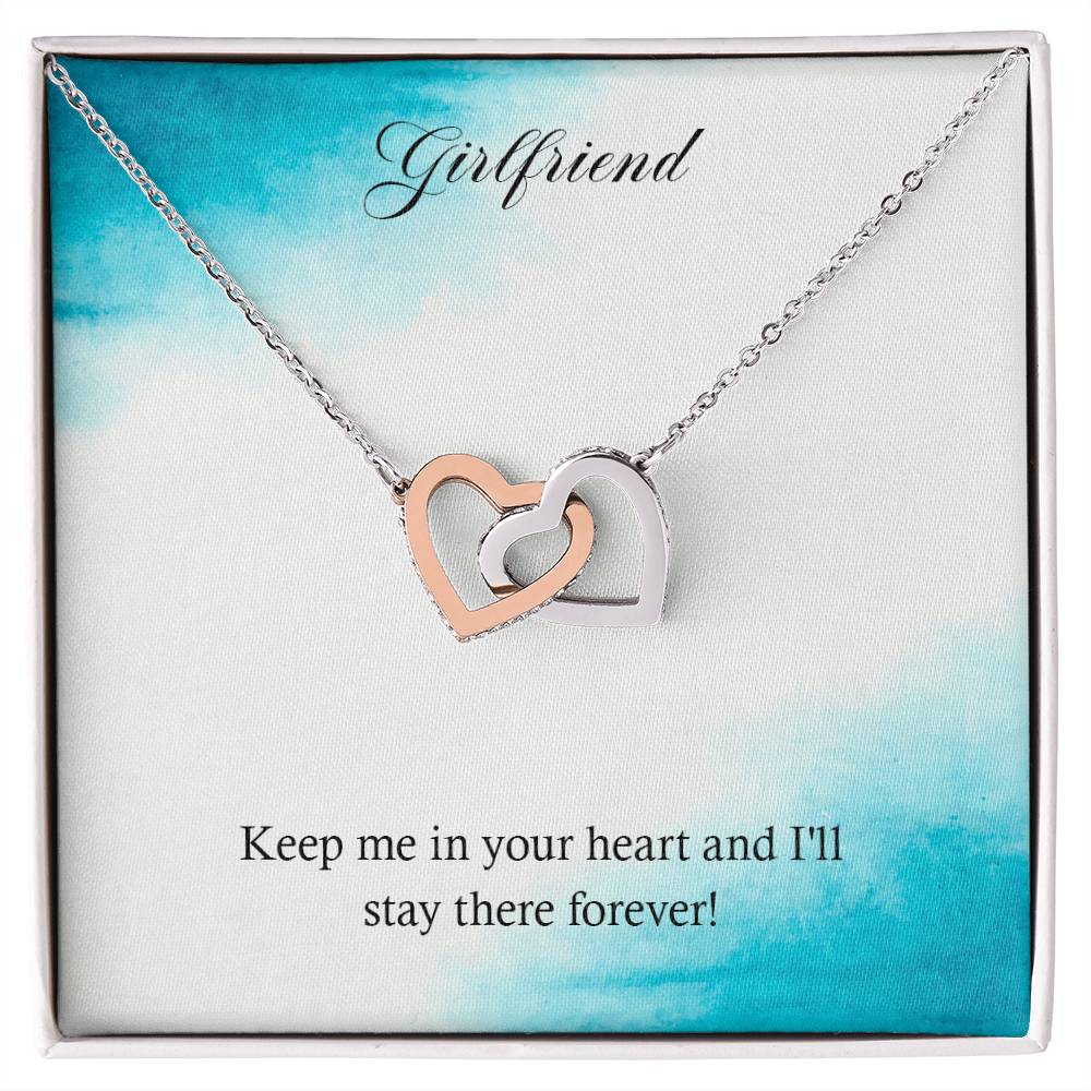 Girlfriend - Keep Me In Your Heart And I&#39;Ll Stay There Forever - Interlocking Heart Necklace Interlocking Hearts Necklace