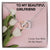 To My Beautiful Girlfriend Double Hearts Necklace Interlocking Hearts Necklace