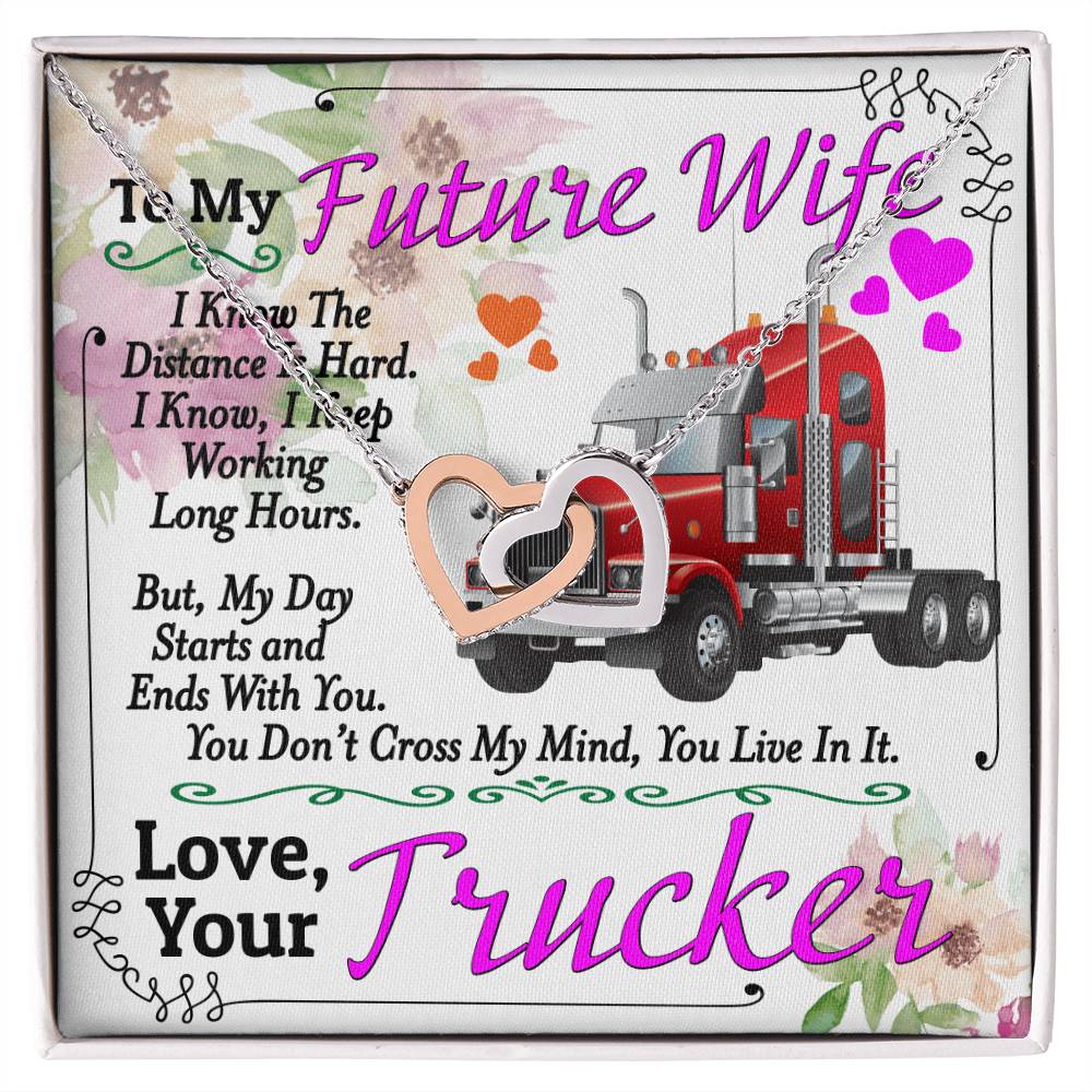 Trucker'S Future Wife - Interlocking Heart Necklace Interlocking Hearts Necklace