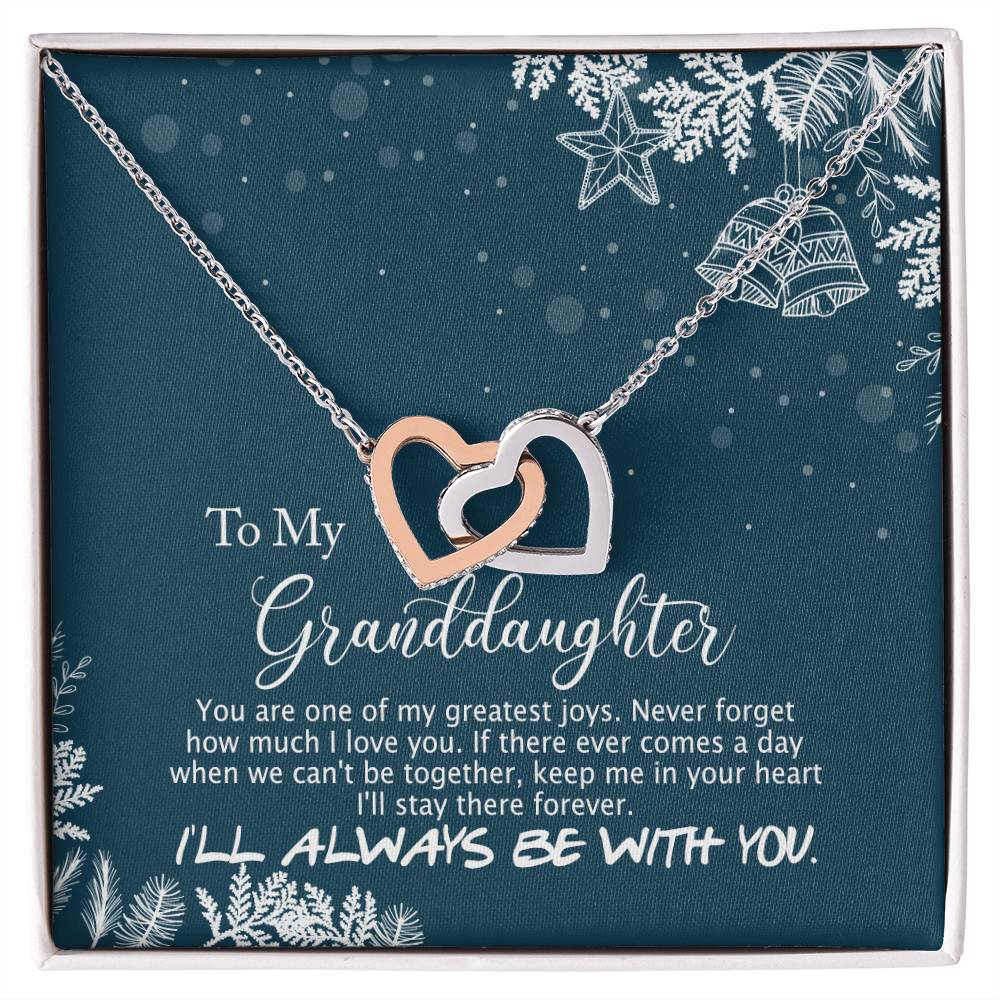 To My Granddaughter - I'Ll Always Be With You - Interlocking Hearts Necklace