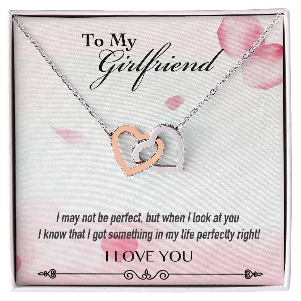 To My Girlfriend Forever Love - Interlocking Heart Necklace Interlocking Hearts Necklace