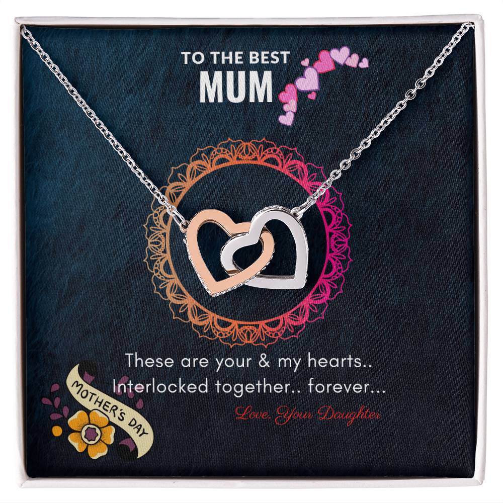Heart Necklace For Mother By Daughter For Mother'S Day Interlocking Hearts Necklace