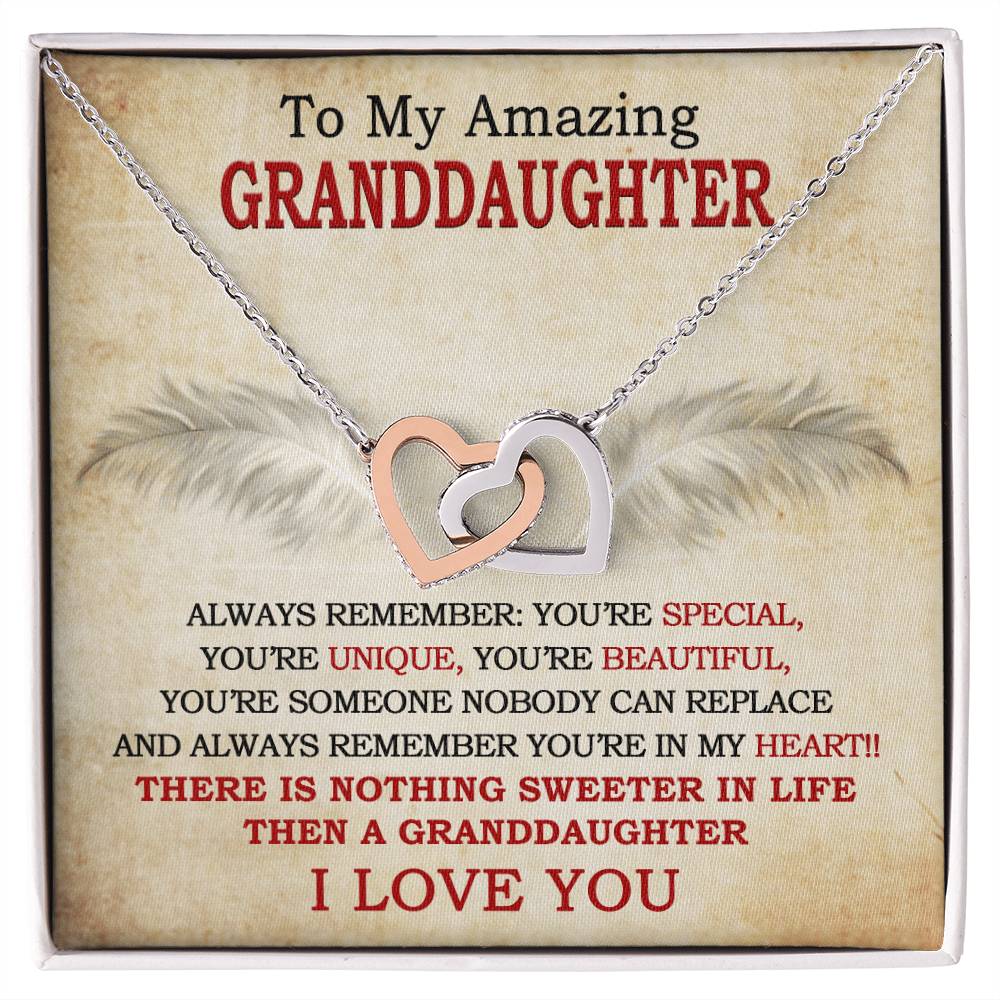 Luxury Gift For Granddaughter Interlocking Hearts Necklace
