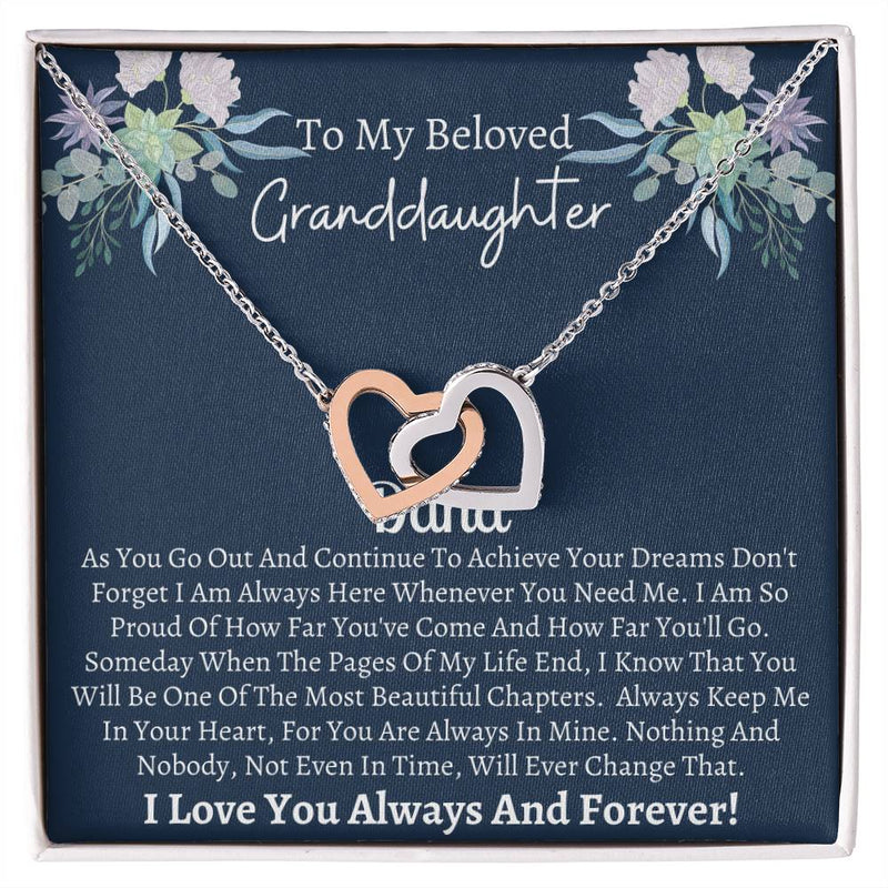 Granddaughter Gift Interlocking Hearts Necklace