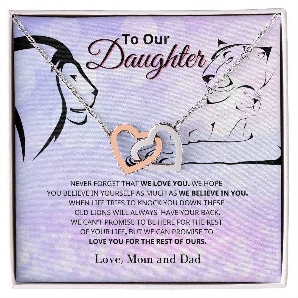 To Our Daughter - Never Ending Love - Necklace Interlocking Hearts Necklace