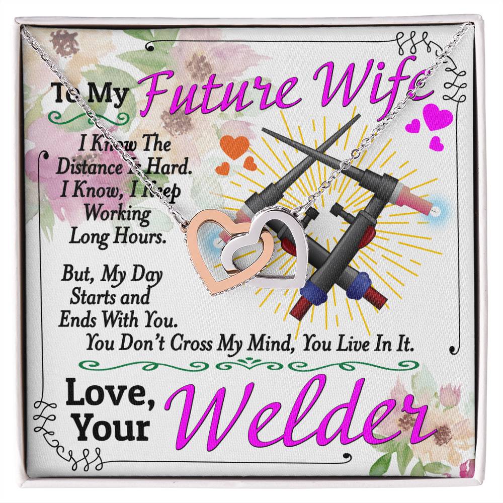 Welder&#39;S Future Wife - Interlocking Heart Necklace Interlocking Hearts Necklace