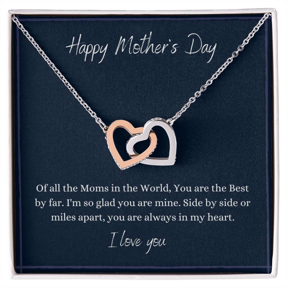 Happy Mother&#39;S Day - Connected Hearts Necklace Interlocking Hearts Necklace