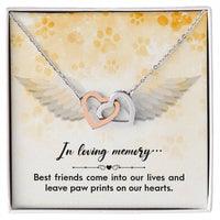 Heart Necklace In Loving Memory Sympathy Gift Pet Loss Dog Memorial Gift Cat Loss Memorial Gifts For Pets Necklace Remembrance Gift Interlocking Hearts Necklace