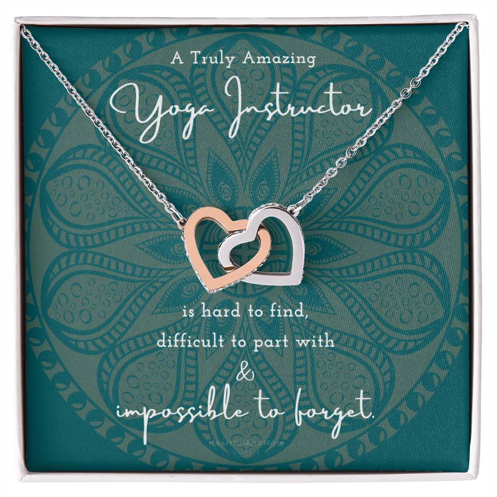Gift For Yoga Instructor Yoga Instructor Appreciation Gift A Truly Amazing Yoga Instructor Gift Interlocking Hearts Necklace