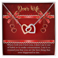 Gift For Wife - Anniversary Gift For Soulmate Interlocking Hearts Necklace