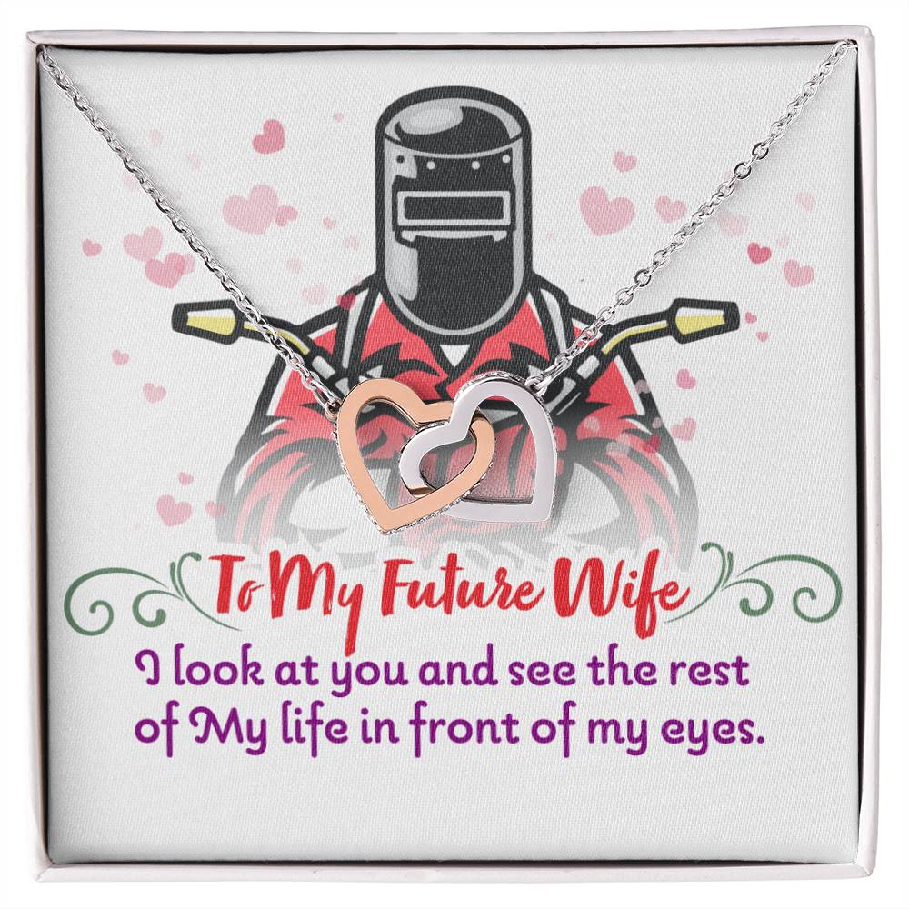 Welder&#39;S Future Wife - Interlocking Heart Necklace Interlocking Hearts Necklace