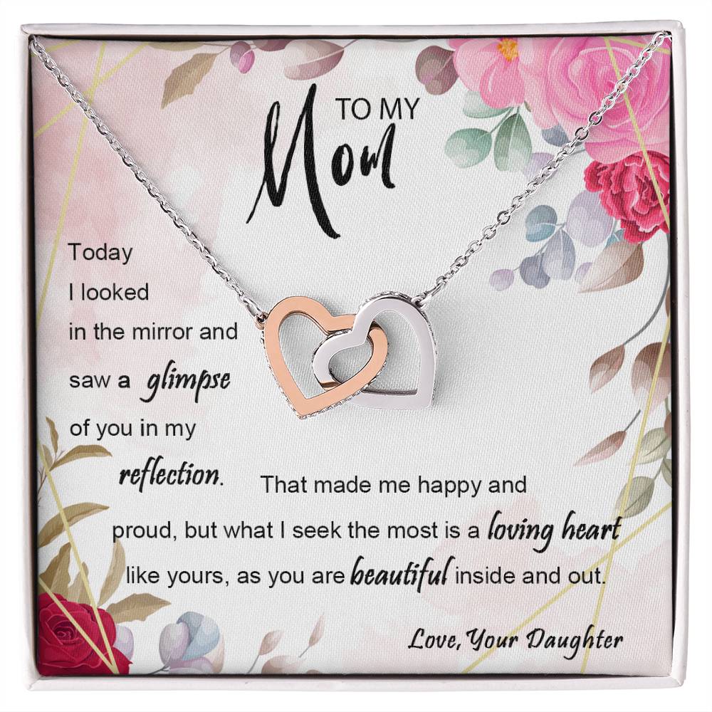 Limited Quantity Mother&#39;S Day Gifts From Daughter Birthday Gifts For Mom Reflection Interlocking Hearts Necklace