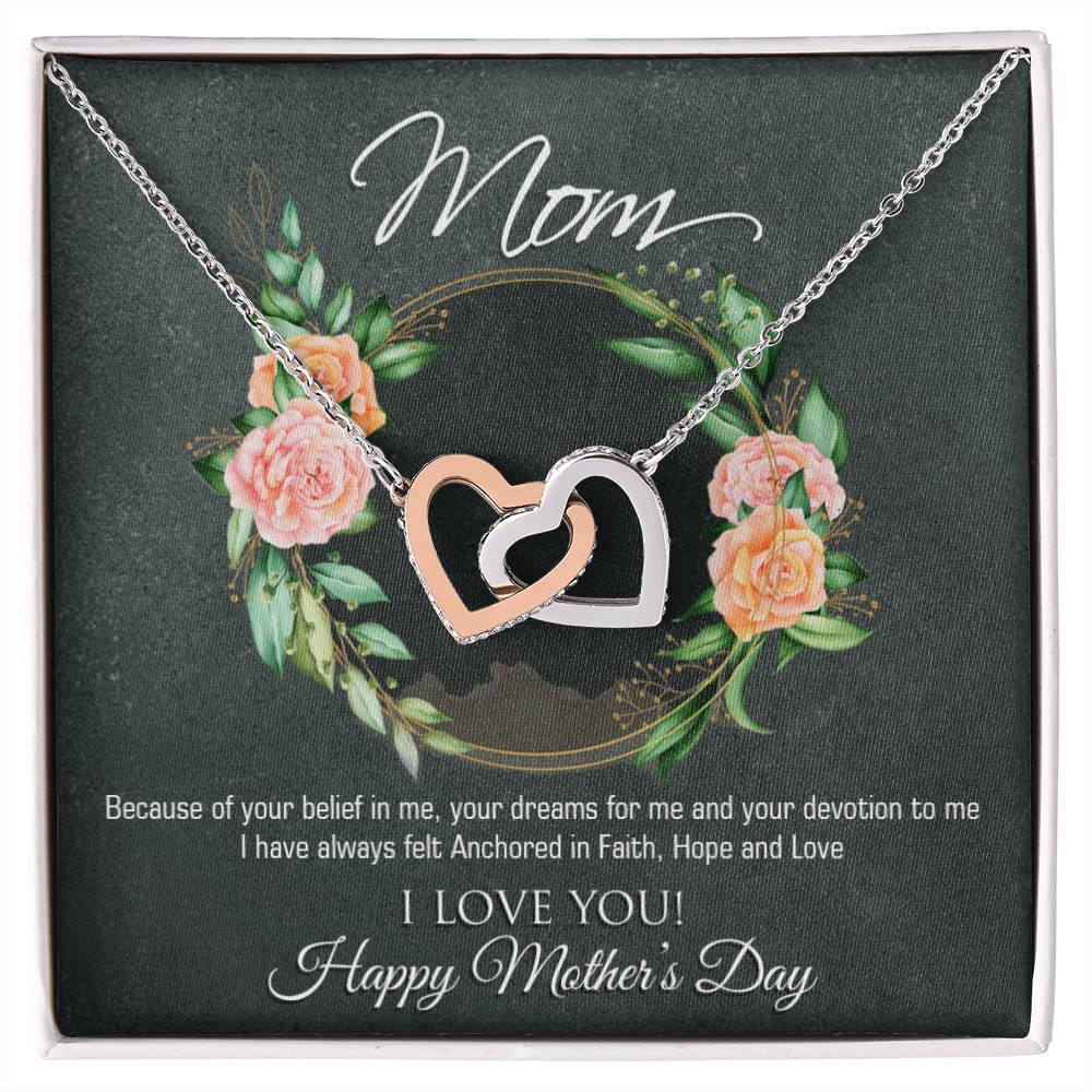 Happy Mother&#39;S Day Interlocking Hearts Necklace