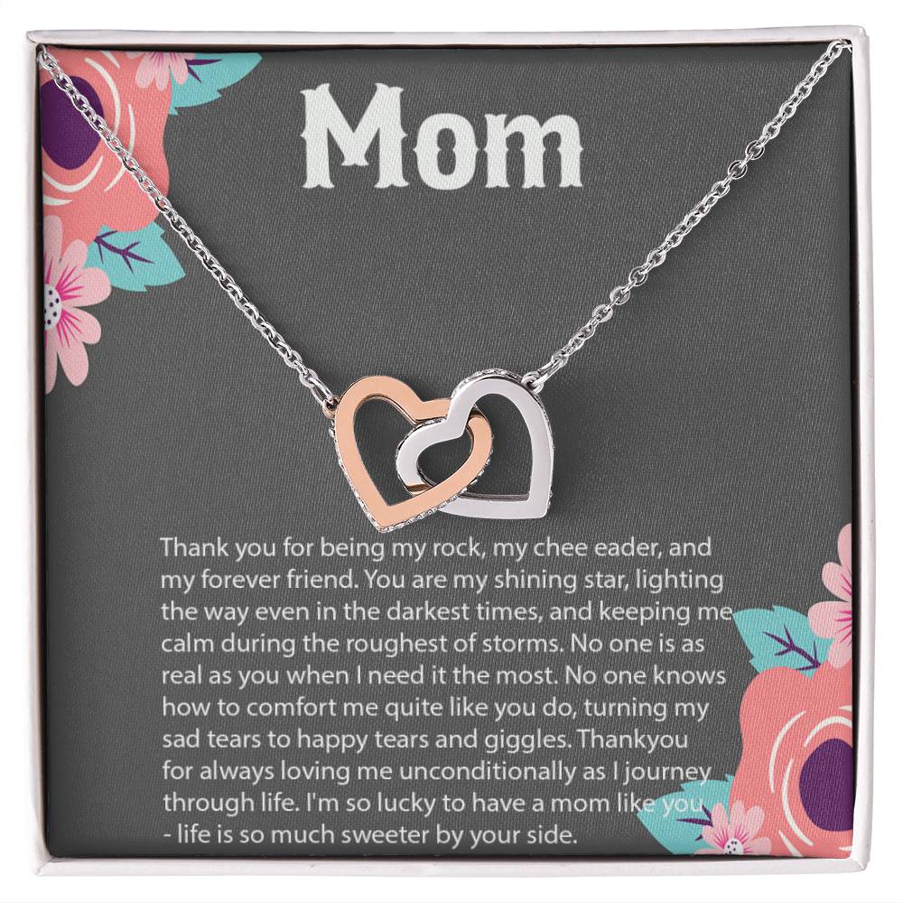 Mom Necklace Mother Necklace Mom Gift Mother'S Day Giftmother'S Day Necklace Mother Daughter Gift 2 Interlocking Hearts Interlocking Hearts Necklace