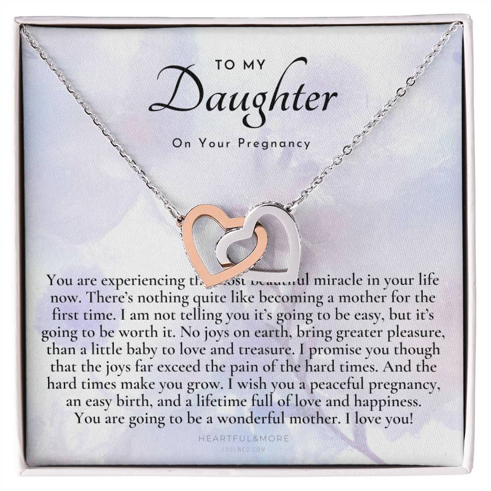 Pregnancy Gift For Daughter Baby Shower Gift Mom To Be Gift Expecting Mom Gift Pregnant Daughter Gift From Mom Interlocking Hearts Necklace