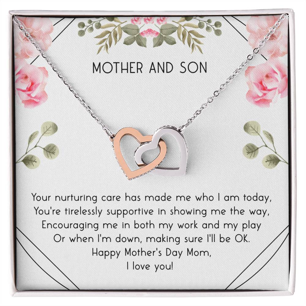 Mother And Son Interlocking Hearts Necklace