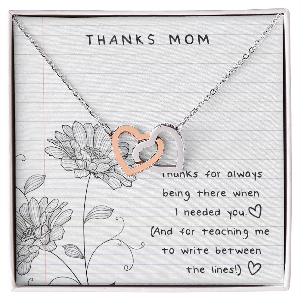 Thanks Mom - Between The Lines Interlocking Hearts Necklace