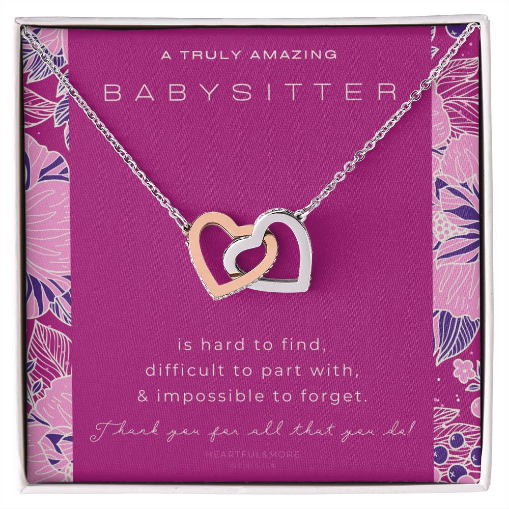 Nanny Appreciation Necklace Gift Nanny Thank You Gift Thank You Nanny Gift For Nanny Leaving A Truly Amazing Babysitter Gift Best Nanny Interlocking Hearts Necklace