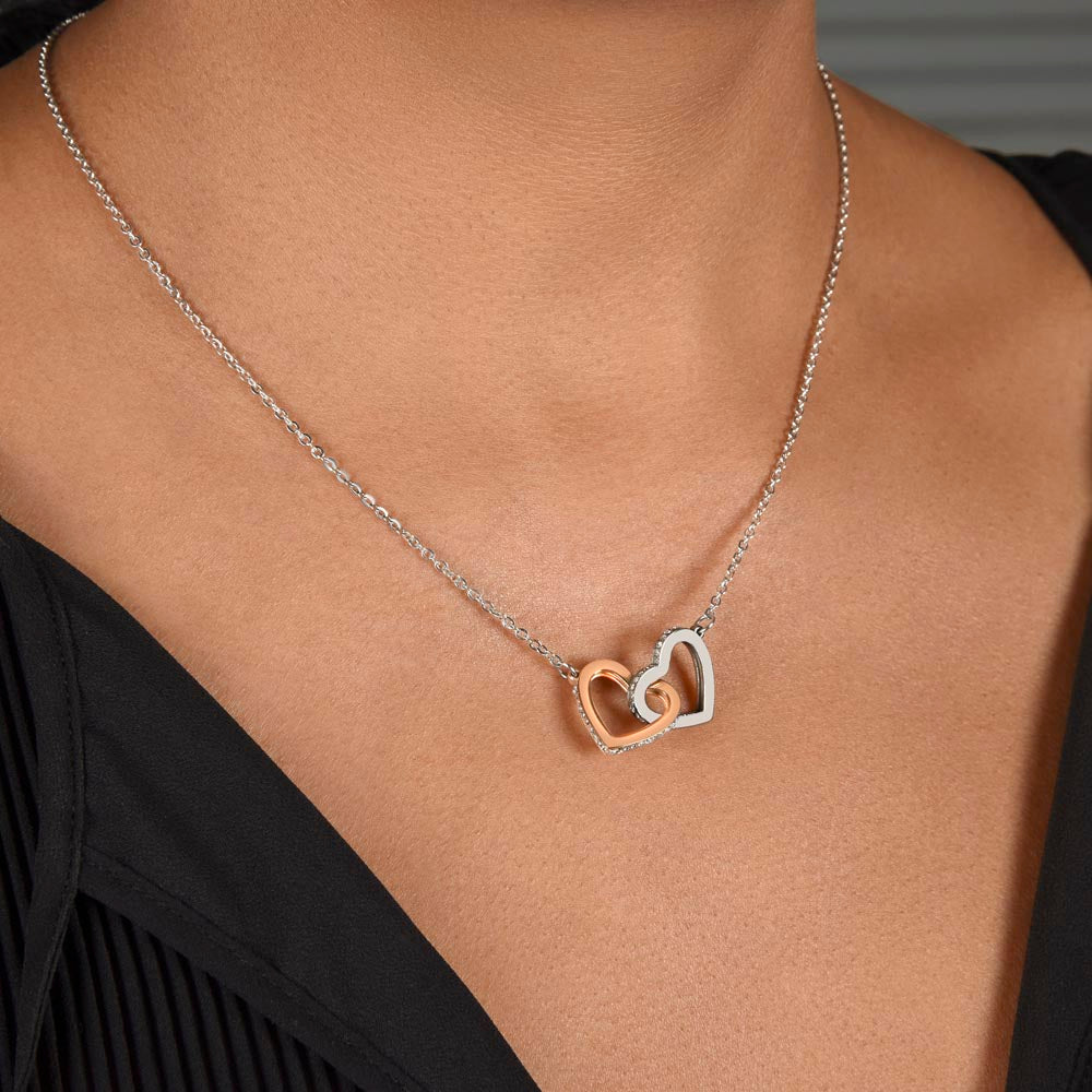 Mother'S Birthday Gift Necklace For Mom'S Birthday Elegant Gift For Mom From Daughter & Son Best Mom Gift Message Card Elegant Gift Interlocking Hearts Necklace