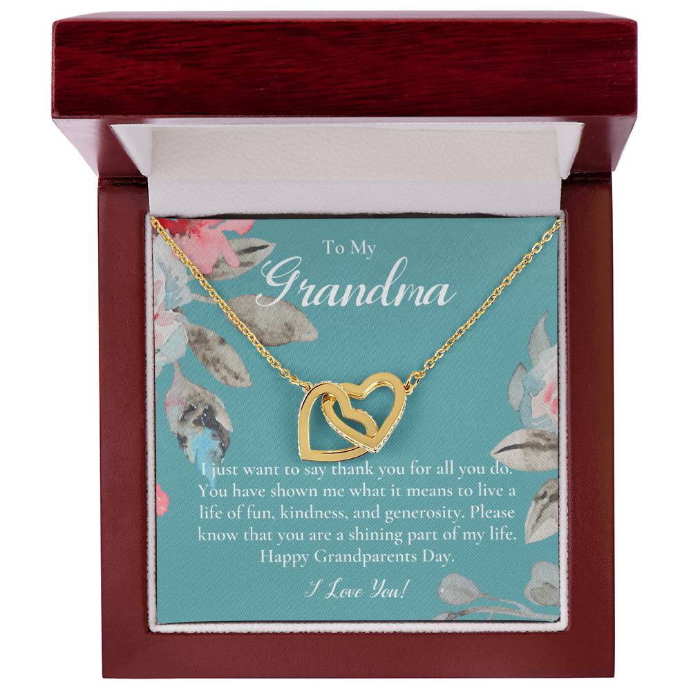 Gift For Grandma Necklace Grandmother Birthday Gift From Granddaughtergrandson To My Grandma Necklace Gift Grandmother Gift Grandparents Day Gift Interlocking Hearts Necklace