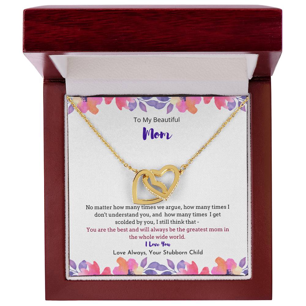 The Greatest Mom Necklace Interlocking Hearts Necklace
