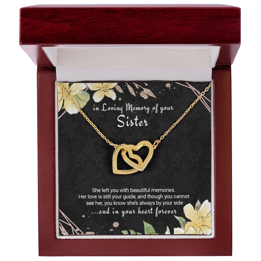 Sister Remembrance Necklace Twin Hearts Sympathy Gift For Loss Of Sister Interlocking Hearts Necklace