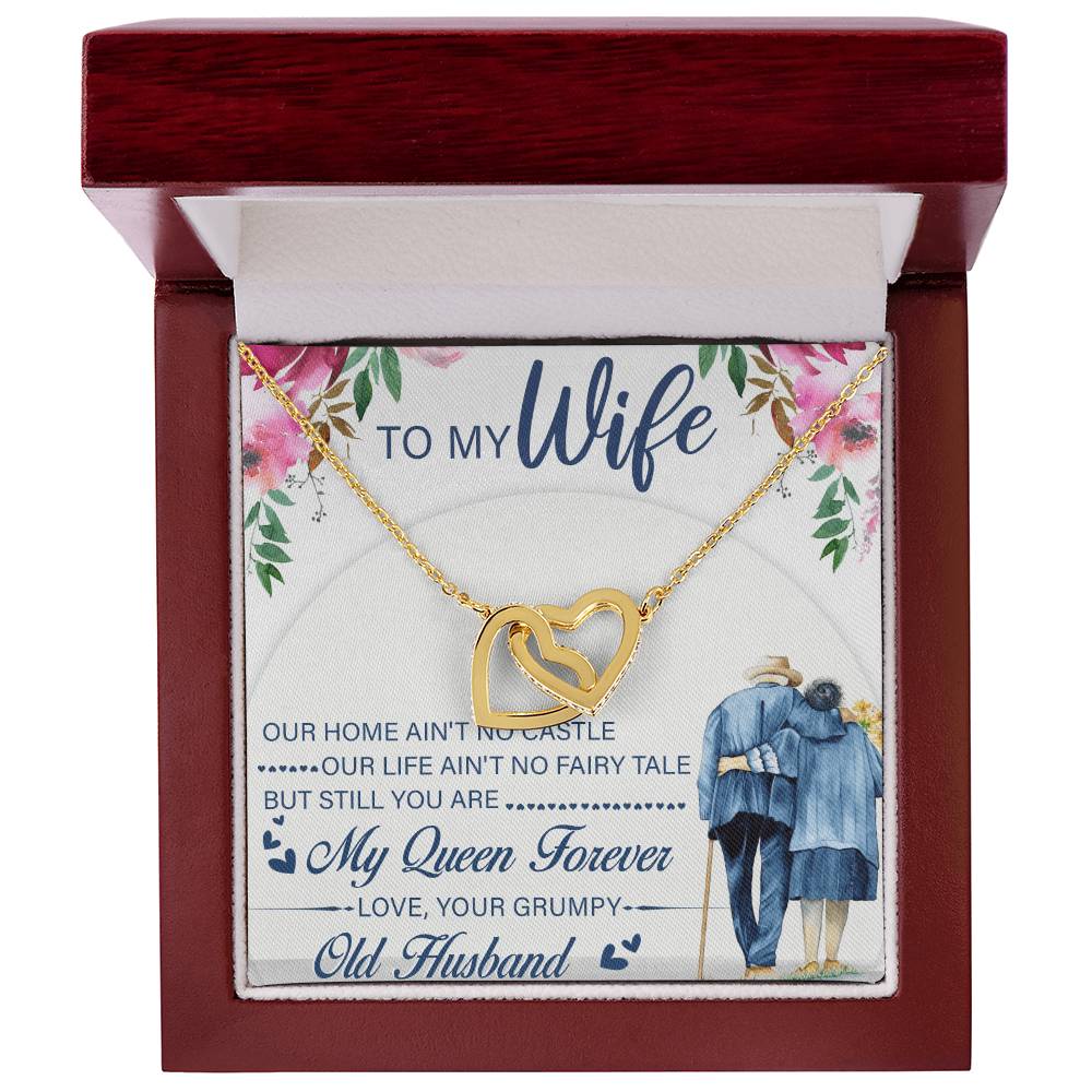 To My Wife Interlocking Hearts Necklace Message Card