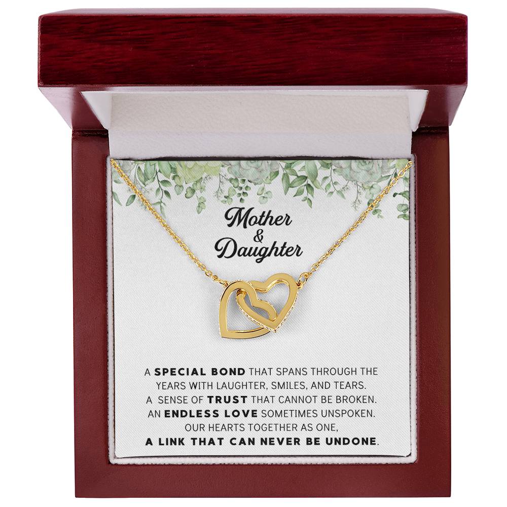 Linked Hearts Necklace For Mother Daughter Gift Minimalist Jewelry Gift For Daughter Mothers Day Sentimental Jewelry Gift For Mom Interlocking Hearts Necklace