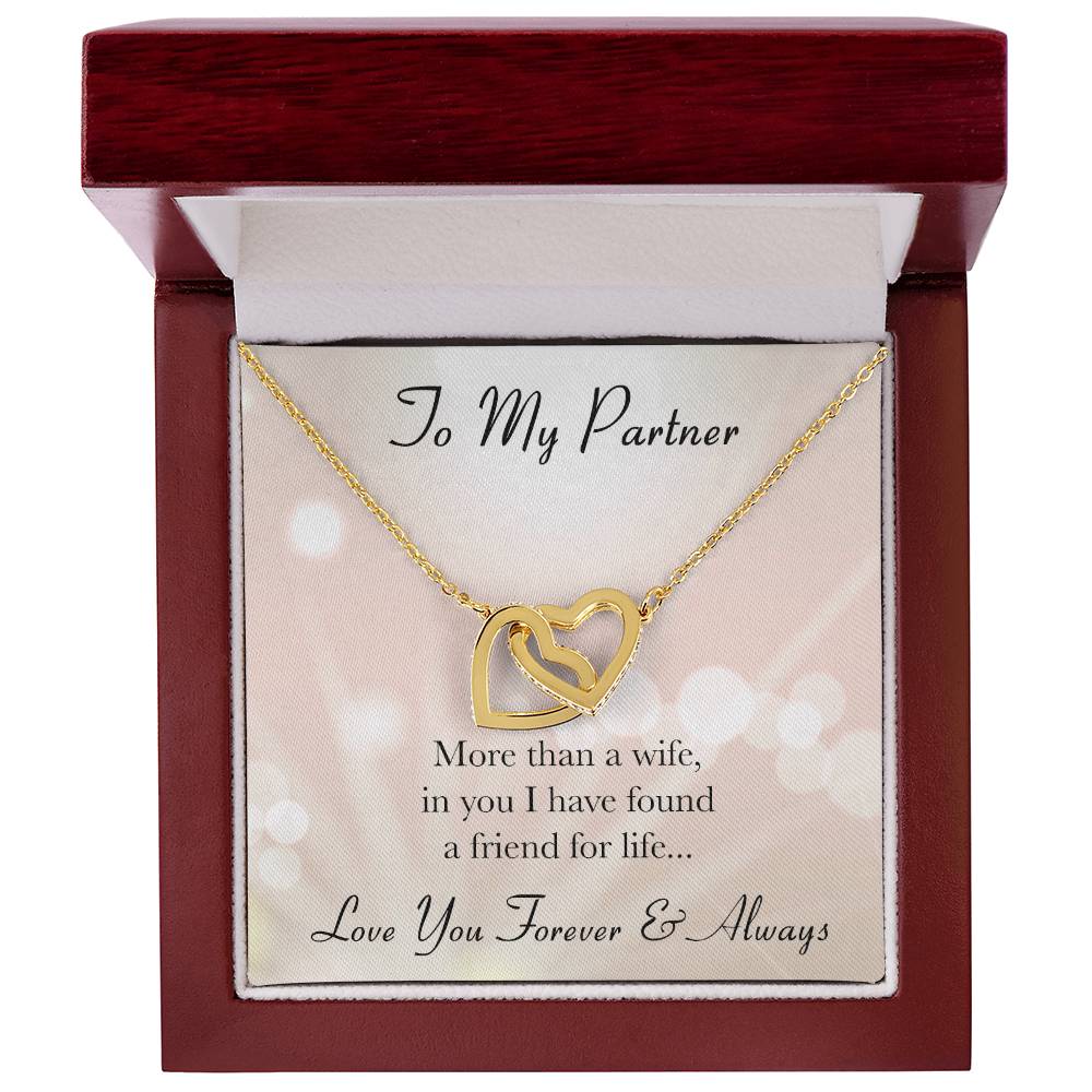 To My Partner Forever Love Interlocking Hearts Necklace