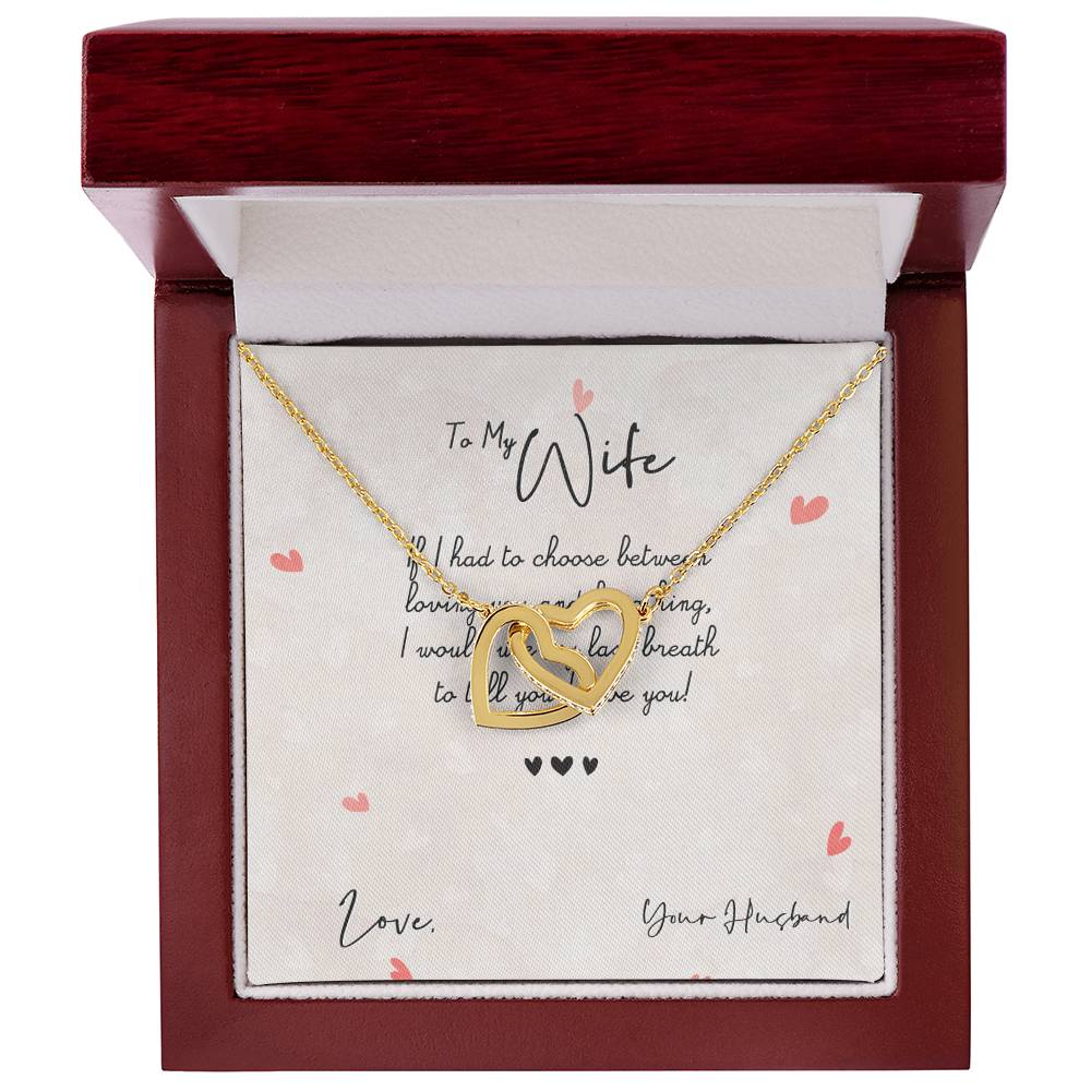 To My Wife Necklace From Husband Interlocking Hearts Necklace