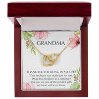Grandma Interlocking Hearts Necklace Message Card