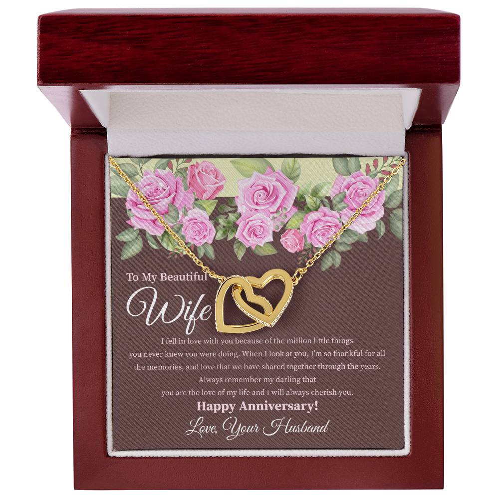 My Beautiful Wife - 2 Hearts Necklace Interlocking Hearts Necklace