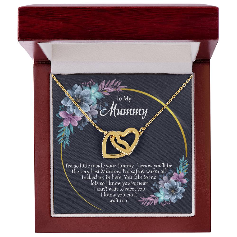 To My Mummy - From Your Tummy - Pregnancy Gift - Mother'S Day Gift - Luxury Necklace Interlocking Hearts Necklace