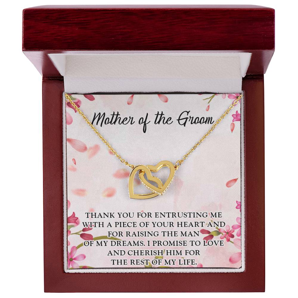 Mother In Law Wedding Gift From Bride Mother In Law Birthday Gifts Mother In Law Wedding Day Gifts Mother Of The Groom Hearts Necklace Interlocking Hearts Necklace