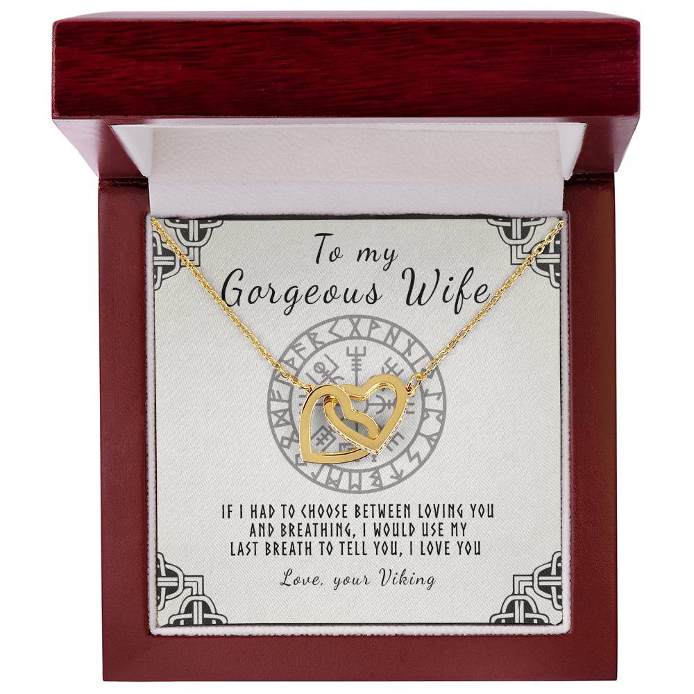 To My Wife Interlocking Hearts Necklace