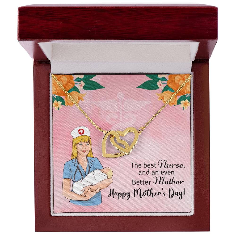 The Best Nurse And An Even Better Mother - Happy Mother'S Day - Necklace Interlocking Hearts Necklace