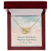 Unbiological Sister Necklace Naomi And Ruth Best Friend Gift Jewelry Interlocking Hearts Necklace