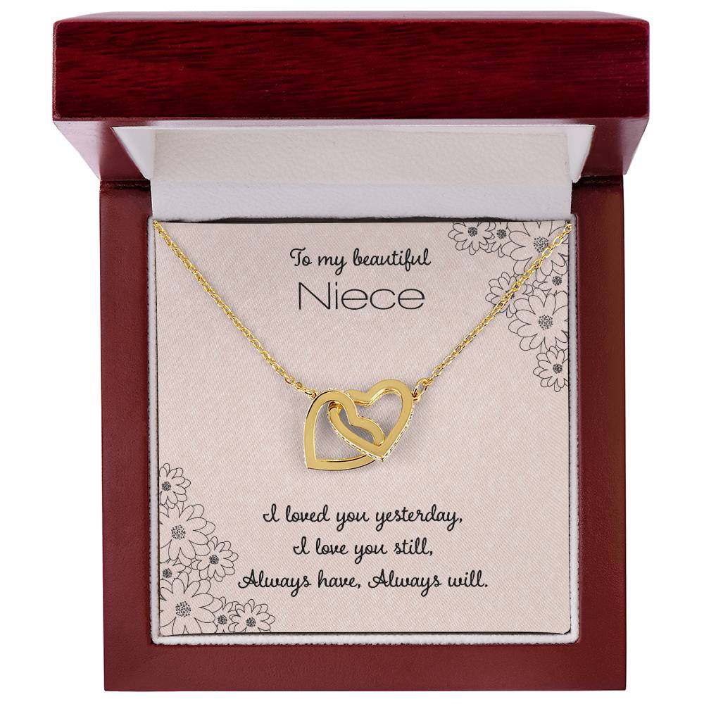 To My Beautiful Niece Interlocking Hearts Necklace