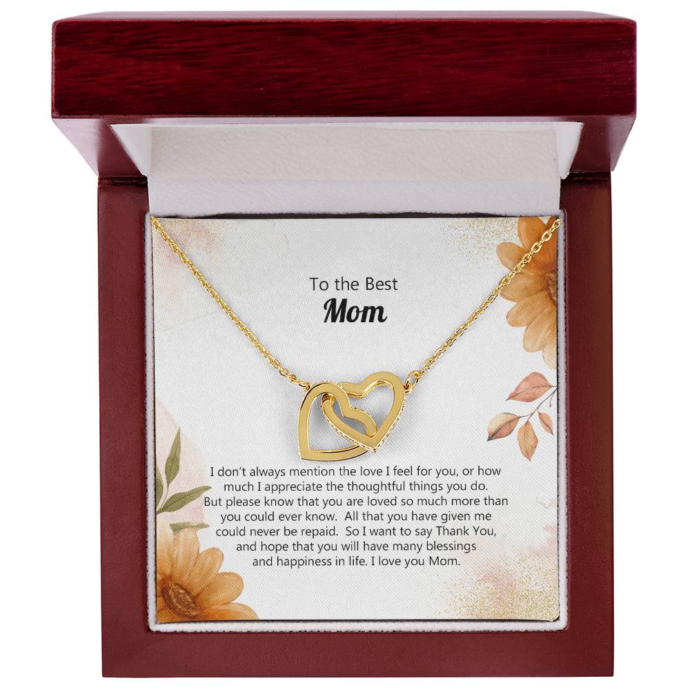 To The Best Mom Special Message Card For Mom Custom Forever Necklace Gift Mom Necklace Gift Ss124 Interlocking Hearts Necklace