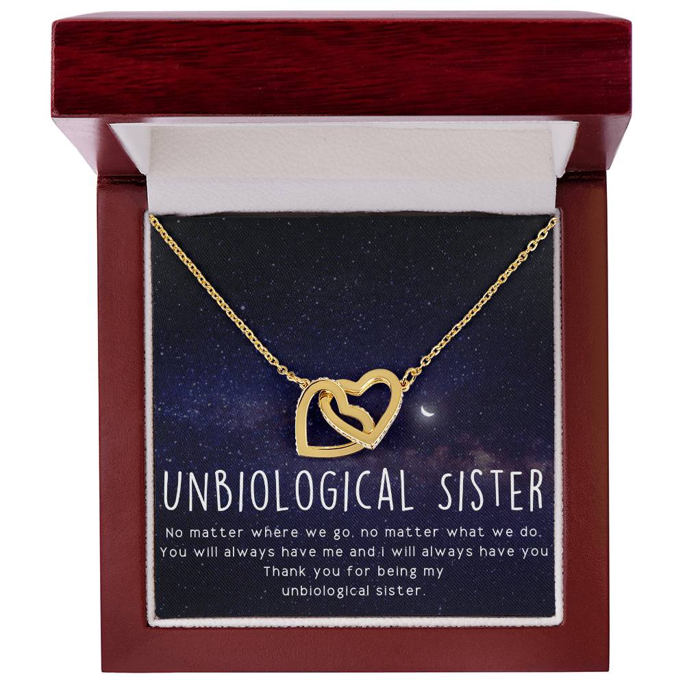 Unbiological Sister Necklace Soul Sister Sorority Sister Sister In Law Necklace Interlocking Hearts Necklace