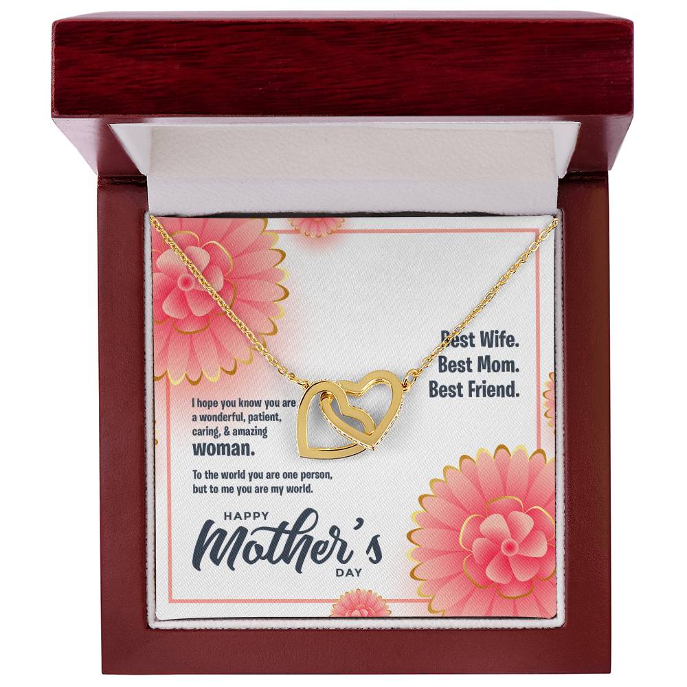 Most Amazing Woman Interlocking Hearts Necklace