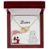 I Would Fight A Bear For You Sister - Personalized Necklace Interlocking Hearts Necklace