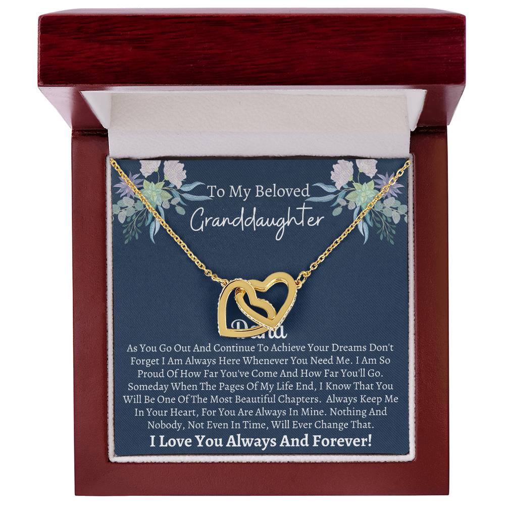 Granddaughter Gift Interlocking Hearts Necklace