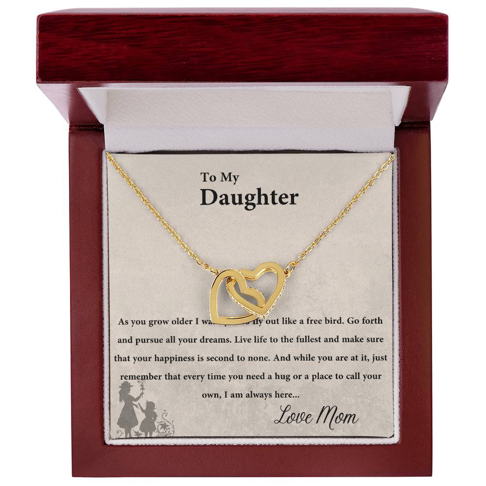 To My Daughter Interlocked Necklace Interlocking Hearts Necklace