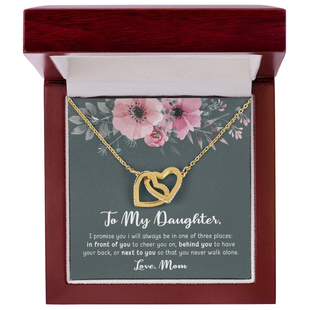 To My Daughter - I Promise You - Necklace Interlocking Hearts Necklace